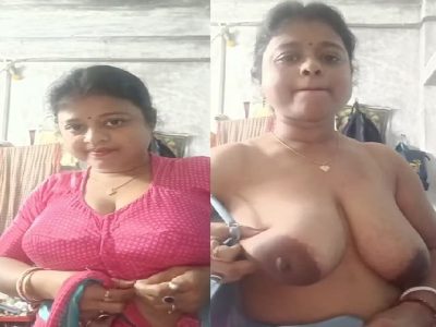 Long boobs aunty stripping blouse and topless