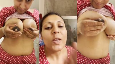 Big boob milf squeezes her breast milk for her lover