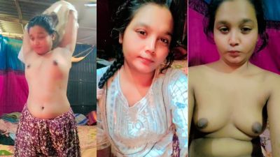 Poor desi girl strips naked to record her nude MMS