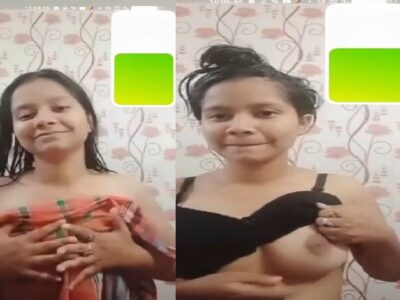 Shy desi college girl boobs showing before bra wearing