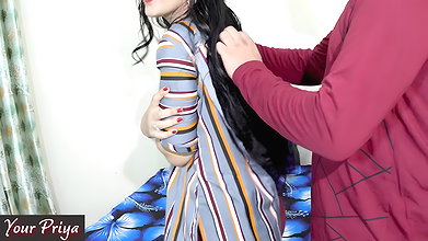 stepsis shirt torn and she desired anal in Hindi audio
