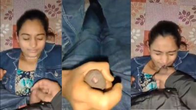 Rajasthani sex of a girl giving a handjob and drinking cum