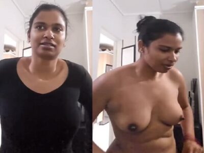 Firm boobs Indian girl standing topless before boyfriend