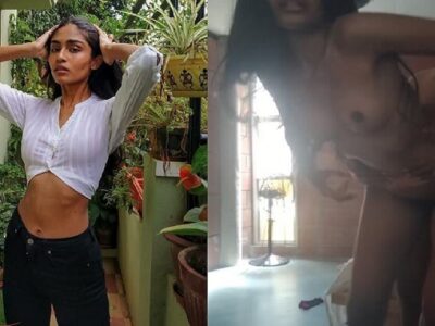 Slim girl standing sex with boyfriend in his house